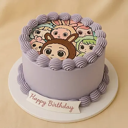Labubu Collection Birthday Chocolate Cake 1000g: 
