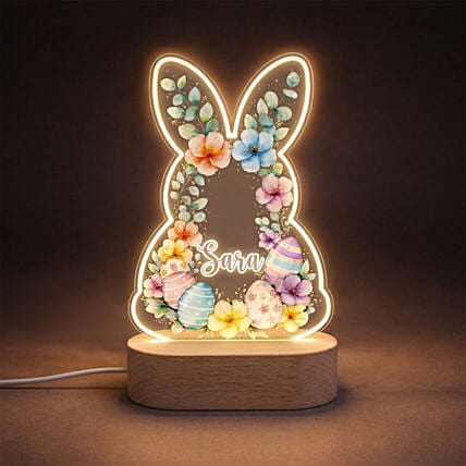 Personalied Decorative Easter Bunny LED Lamp: Personalised Lamps