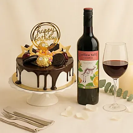 Birthday Cake & wine: 