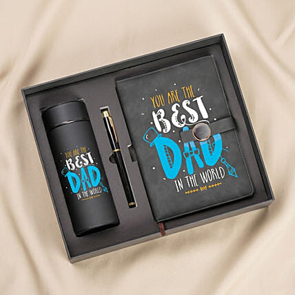 Water Bottle and Diary Bundle for Dad: Personalised Gifts for Father