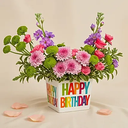 Colorful Birthday Wishes Flower: Flower Arrangements