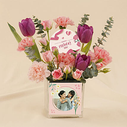 Personalised Mother's Day Flower Vase Arrangement: Mother's Day Gifts 