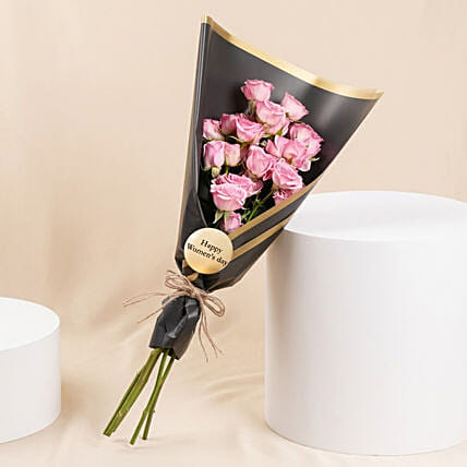 Happy Women's Day Spray Rose Bouquet: International Women's Day Flowers