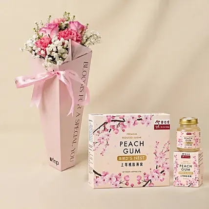 Health Combo for Mom - Bird Nest and Flowers Posy: Mother's Day Cakes