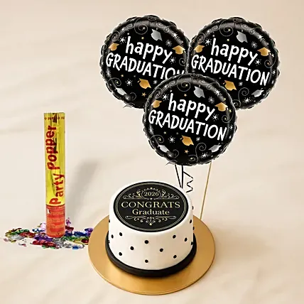 Majestic Grad Moment &ndash; Cake & Balloon Set: Graduation Gifts Singapore