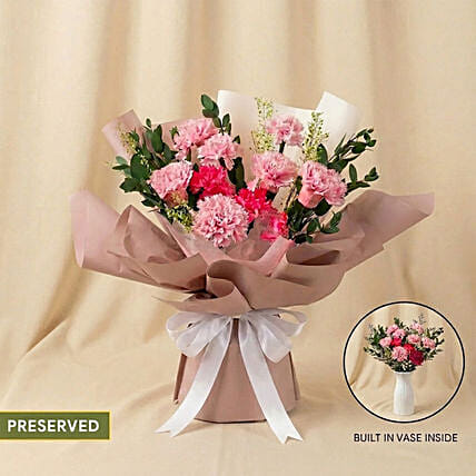 Love You Mom Carnation Bouquet: Dried Flower Bouquets Singapore