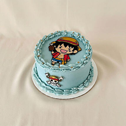 Chibi Luffy One Piece Chocolate Cake: Anniversary Cakes