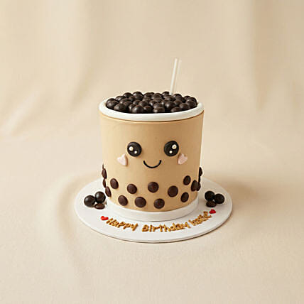 Kawaii Bubble Tea Cup Chocolate Cake: Anniversary Cakes: Baked with Love