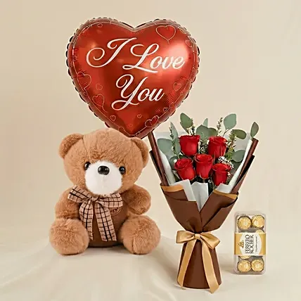 Adorable Love Gift Combo Arrangement: Anniversary Gifts