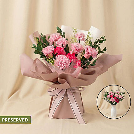 Love You Mom Carnation Bouquet: Fresh Flowers 