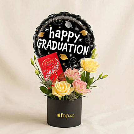 Chocolate n Graduation Rose Box: Graduation Bouquet