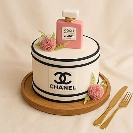 Chanel 3D Designer Chocolate Fudge Cake: Last Minute Delivery Cakes