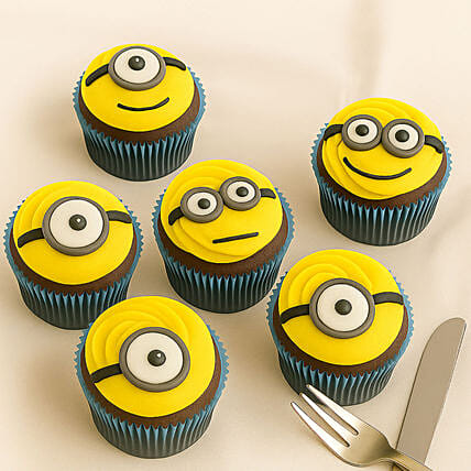 Minion Theme Chocolate Cupcakes: Cupcakes Delivery Singapore