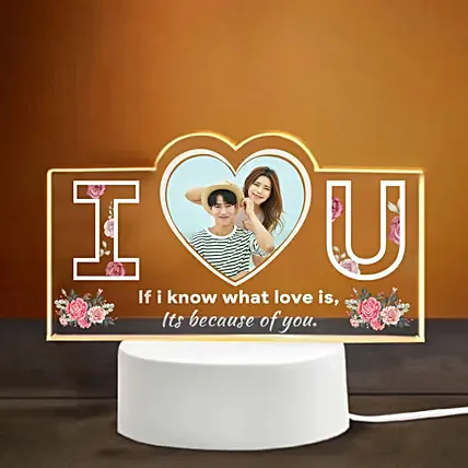 Fairytale Cartoon Style Love Personalised Lamp: 