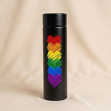 Rainbow Hearts Temperature Bottle: Pride Gifts