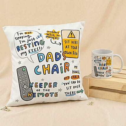 Dad's Chair - Funny Cushion & Mug Gift Set: Customized Cushions