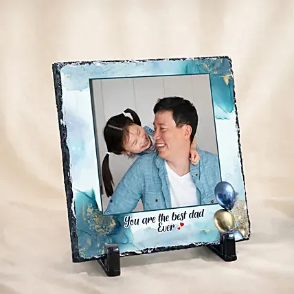 Best Dad Ever - Personalised Slate Frame: Father's Day Personalised Gifts