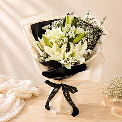 Charming White Lilies Bunch: Lilies