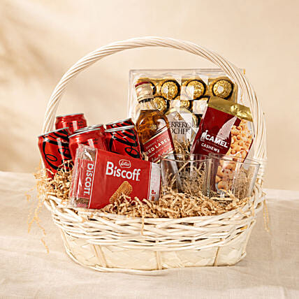 Whiskey and Chocolate Hamper with Glasses: Engraved Glasses