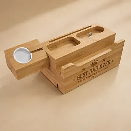 Engraved Mobile Charger and Stand for Dad: Personalised Accessories