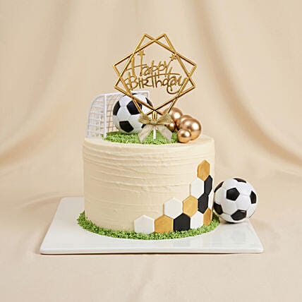 Golden Football Theme Chocolate Birthday Cake: Football Cakes