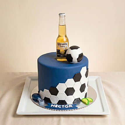 Football & Corona Chocolate Cake: Birthday Cake for Mother