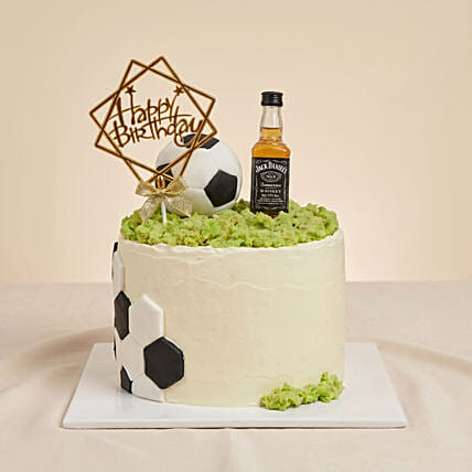 Football & Whiskey Themed Chocolate Birthday Cake: Football Cakes