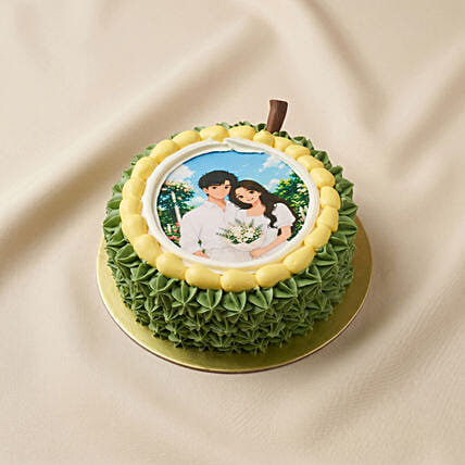 Personalised Vanilla Musang King Durian Ghibli Photo Cake: Durian Cakes