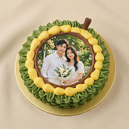 Chocolate Musang King Durian Photo Cake: Photo Cakes