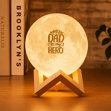 Shine a Light on Dad's Heroism: Moon Lamp: Personalised Gifts Singapore