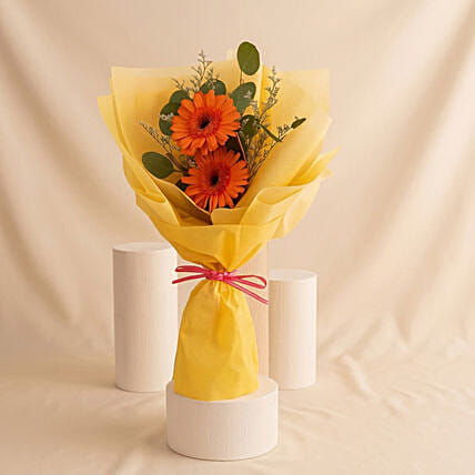 Cherry Red Gerbera Bouquet: 