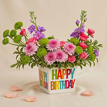 Colorful Birthday Wishes Flower: Flower Arrangements Singapore