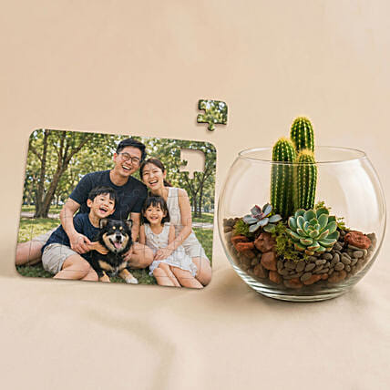 Personalised Jigsaw Puzzle with Plants Fish Bowl: 