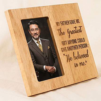 My Father Believed in Me &ndash; Custom Photo Frame for Dad: Engraved Glasses