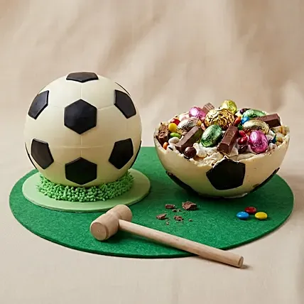 Football Chocolate Pinata Smash Cake: Cake Delivery Singapore