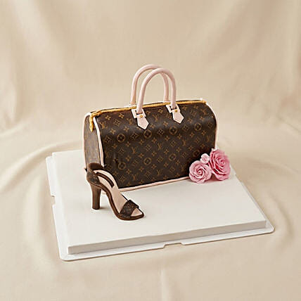 Designer Monogram Handbag & Shoe Chocolate Cake: Thank You Gifts Singapore