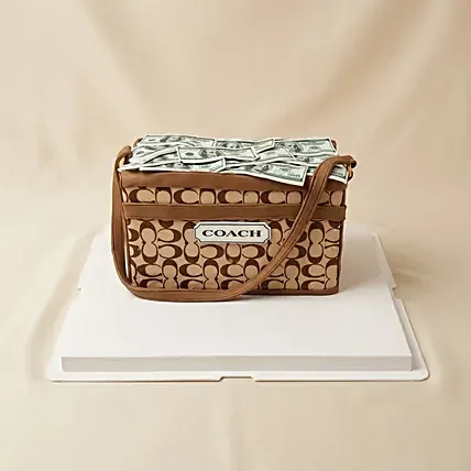Coach Handbag & Cash Red Velvet Cake: Farewell Cakes Singapore