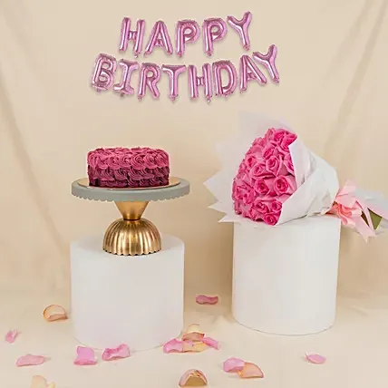 Delightful Birthday Moment: Flowers And Balloon Delivery