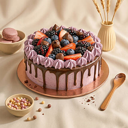 Delicious Chocolate Berry Cake: Same Day Delivery Gifts - Order Before 9 PM