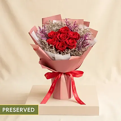 Classic Eternity Preserved Red Roses Bouquet: Same Day Flower Delivery Singapore - Order Before 9 PM(SGT)