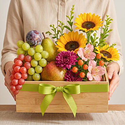 Mixed Flowers and Fruits Basket: For Women