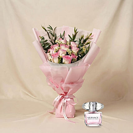 Titanic Rose Chamomile Bouquet with Perfume: Flowers and Perfume Delivery