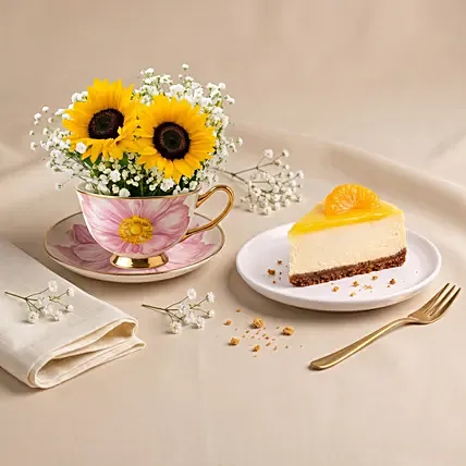 Sunflower Teacup & Mango Cheesecake Slice: Cheesecakes