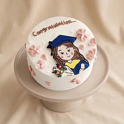 Floral Graduate Themed Chocolate Cake: Graduation Gifts