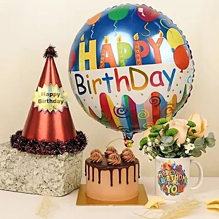 Happy Birthday Gift Arrangement: Cake Delivery Singapore