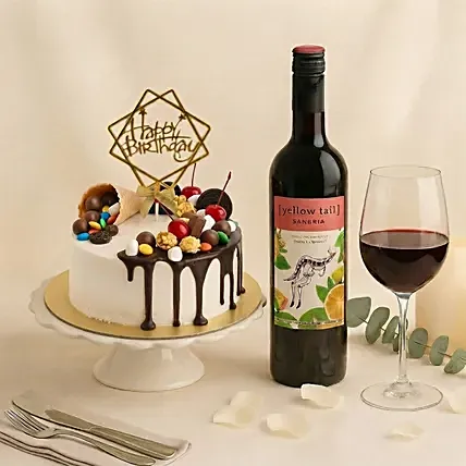 Birthday Cake & wine: Cake Delivery Singapore