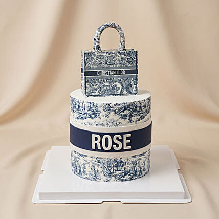Elegant Christian Dior Themed Chocolate Cake: 
