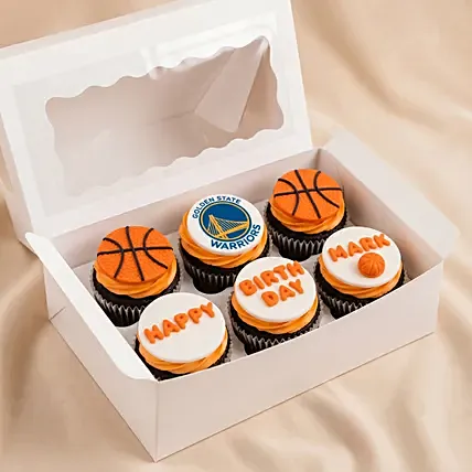 Personalised NBA Themed Chocolate Cupcakes: Cupcakes Delivery Singapore
