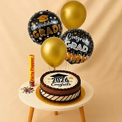 Year of Graduation Designed Cake and Balloons: Graduation Cakes Singapore