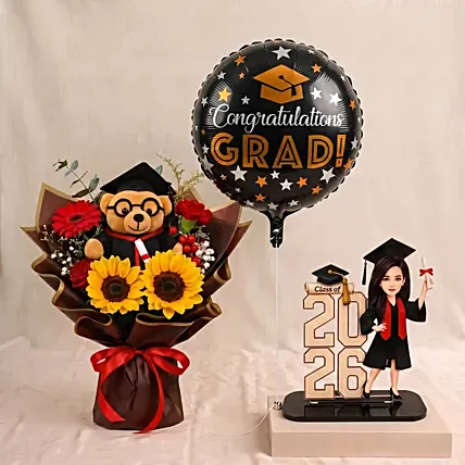 Graduation 2026 Caricature for Her & Flowers: 